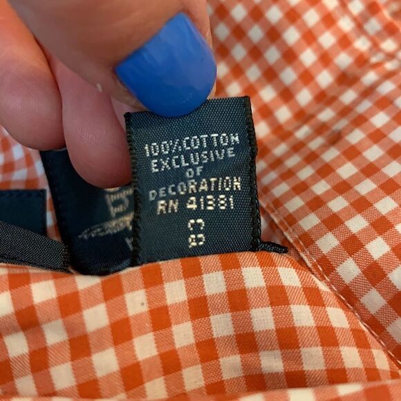 Ralph Lauren Orange & White Check Buttondown Size Large - Picture 4 of 4